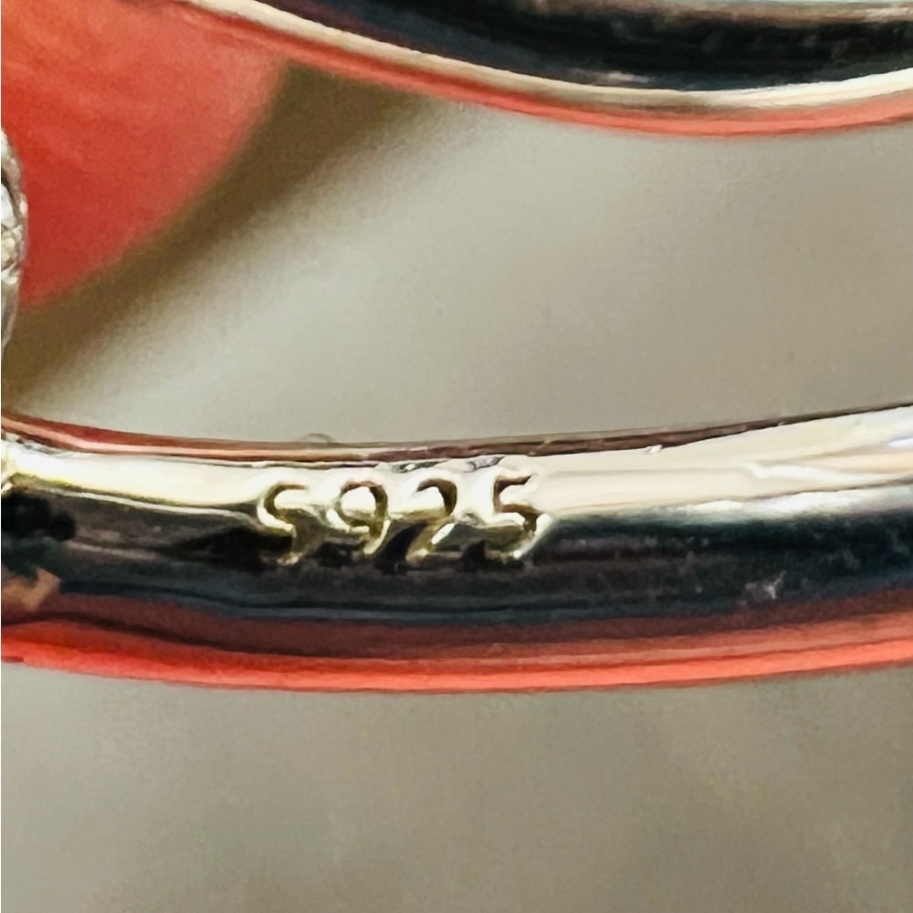 Sterling Silver Faux Pearl Adjustable Ring - Picture 4 of 4